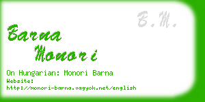 barna monori business card